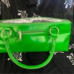Green Patent Leather Insulated Wine Clutch